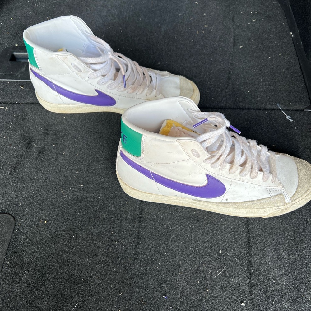 Nike High-Tops with Purple and Green Accents